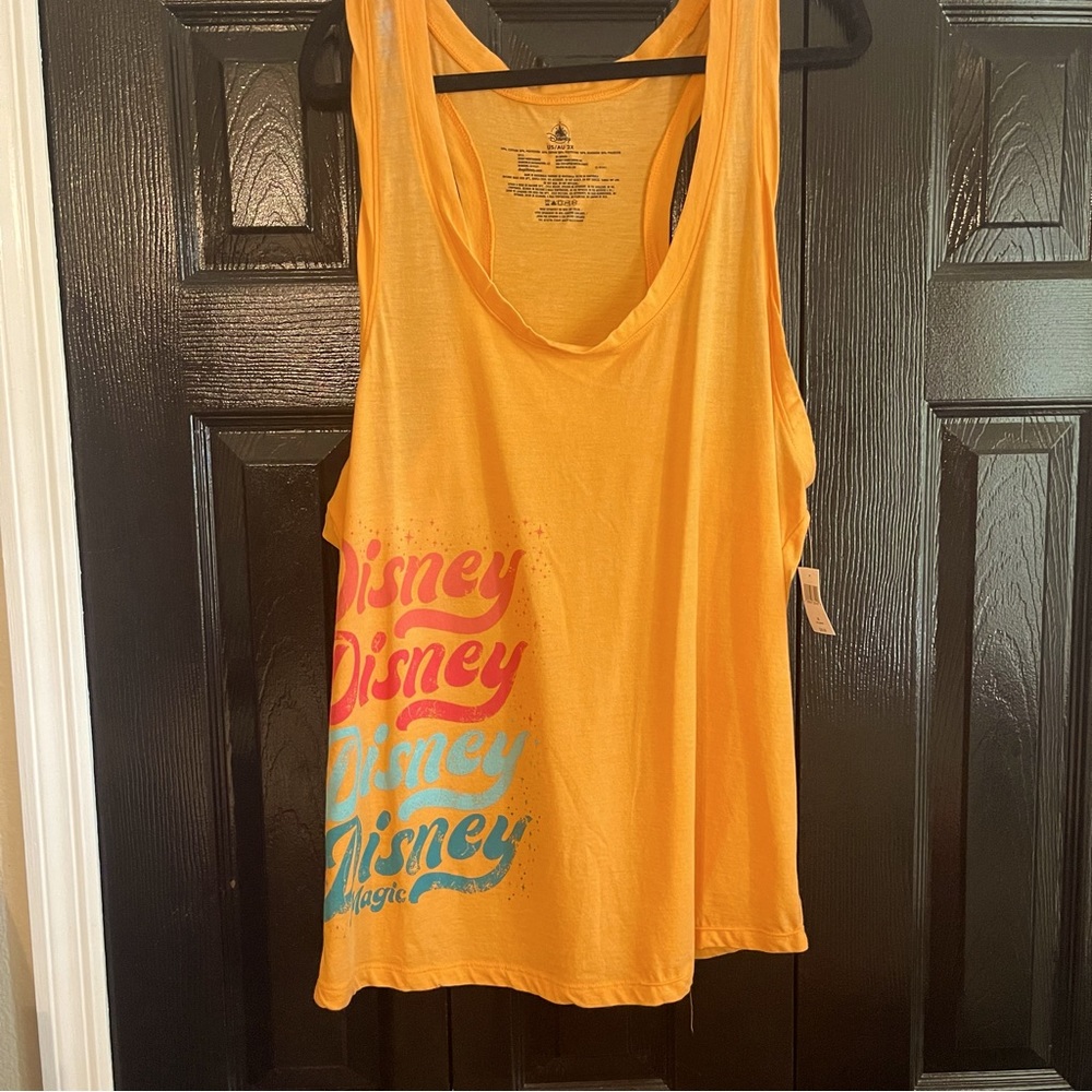 Disney Magic Orange Retro Text Tank Top